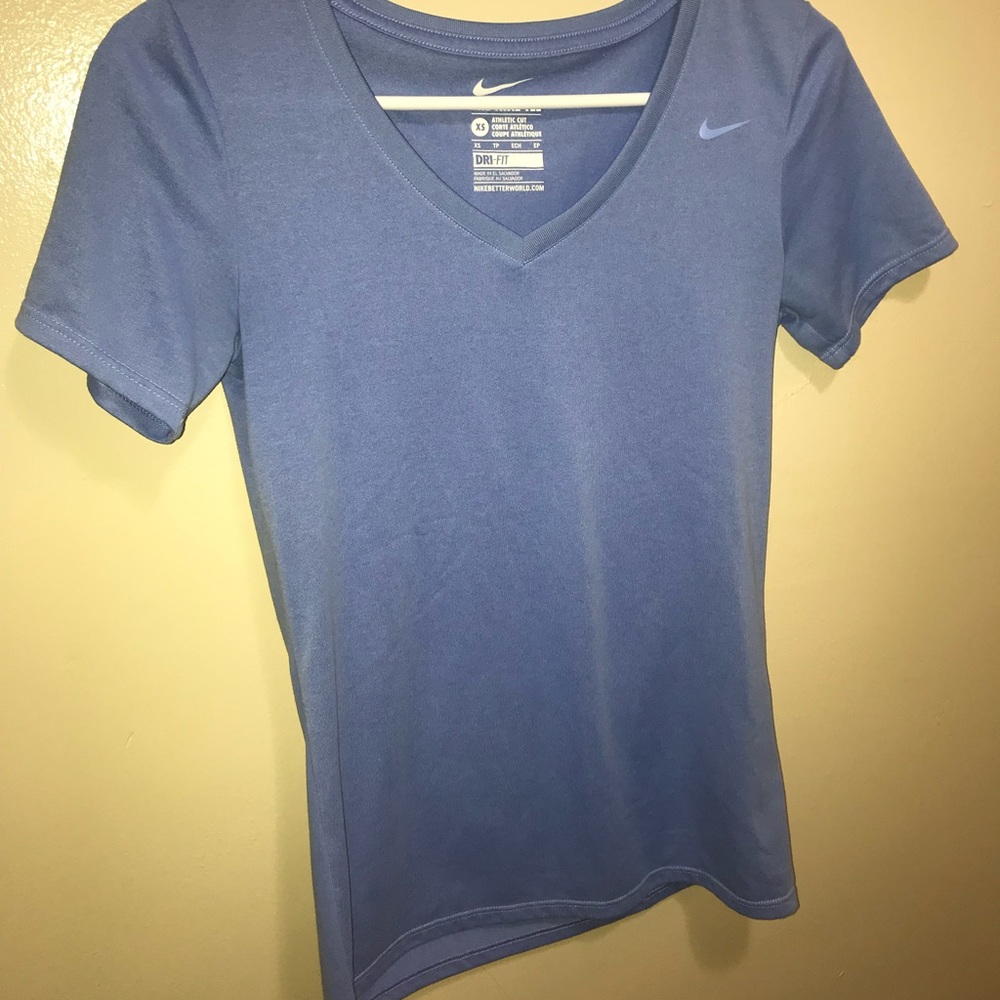 Nike Periwinkle V Neck Dri Fit